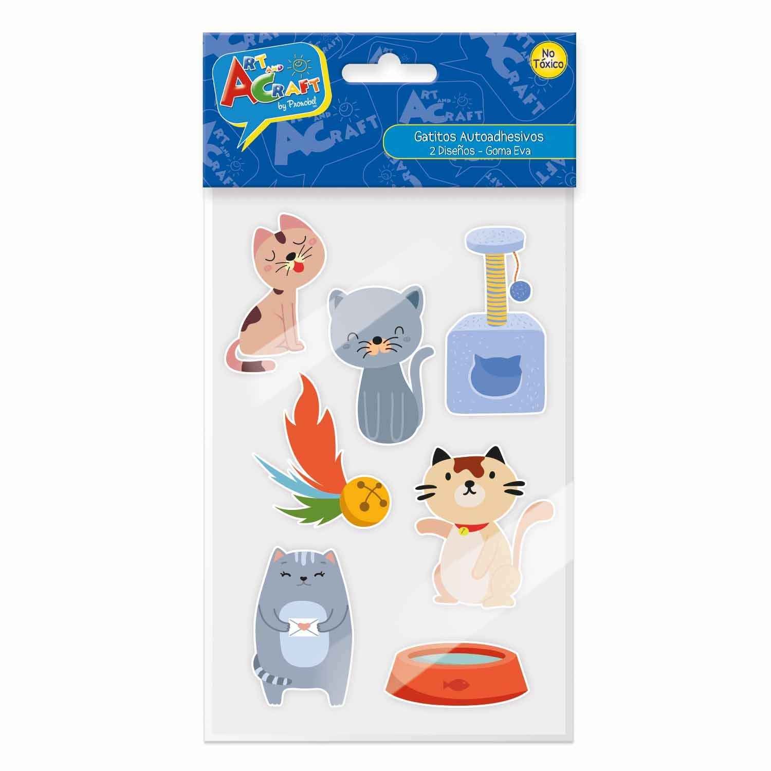 Figura Gatitos Goma Eva 14 Piezas 2 Sur| Art & Craft